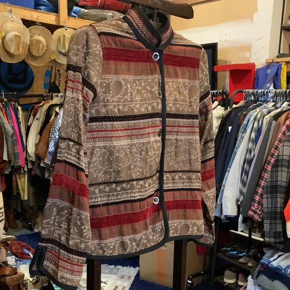 Women's Multicolor Patterned Jacket - Picture 4 of 8